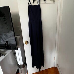 Forever 21 Navy Blue Jumpsuit Zipper Back XS